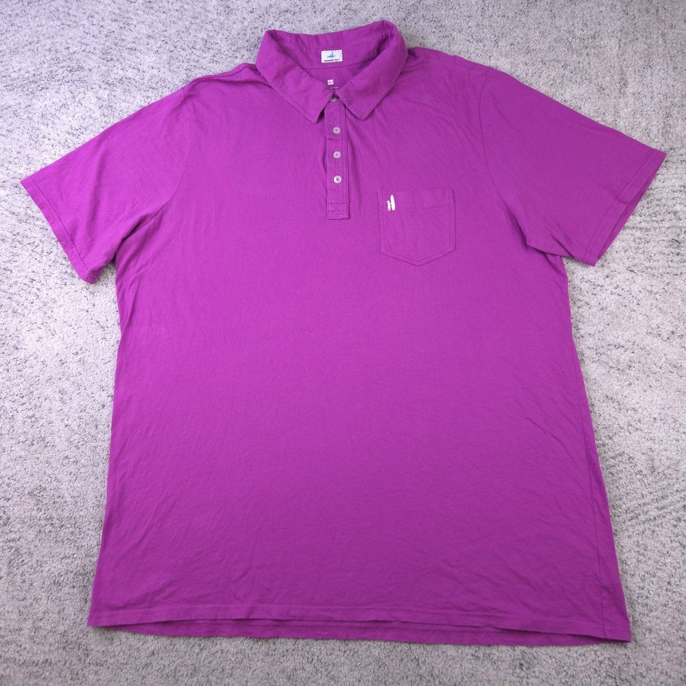 Johnnie O Polo Shirt Mens 2XLT 2XL Tall Pocket Purple Logo Short Sleeve Collared